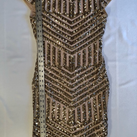 TFNC London Gold Sequin Dress Size 8 - Picture 8 of 11